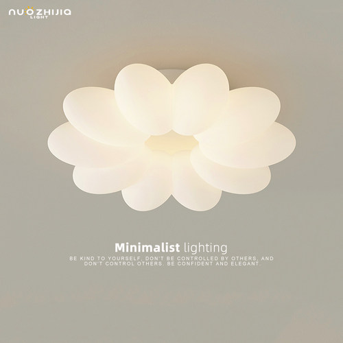 卧室灯温馨浪漫少女房间灯现代简约创意个性花朵儿童房间吸顶灯具 - 图0