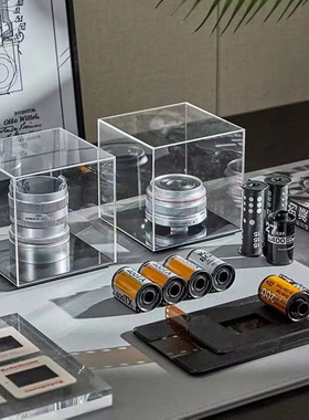 现样板间书房装饰品软装摄影师主题组合书桌相机模型胶卷摆件家居