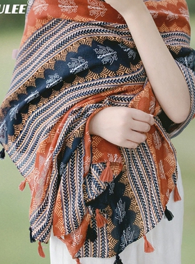 夏季秋季民族风百搭文艺棉麻披肩