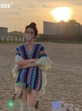民族风针织开衫毛衣时尚洋气披肩