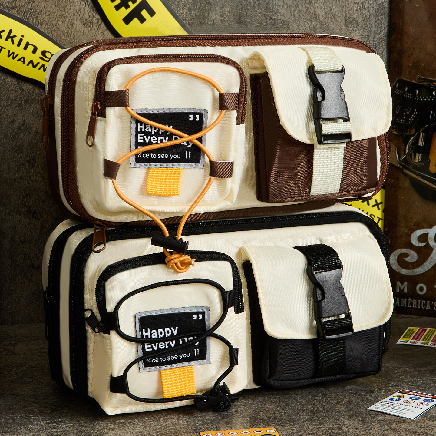 硬核工装风！男孩款多功能笔袋2026新款文具盒男生初中高中黑色耐脏文具袋小学生简约大容量小众高颜值铅笔盒,淘宝优惠券,粉丝福利购,淘宝优惠卷