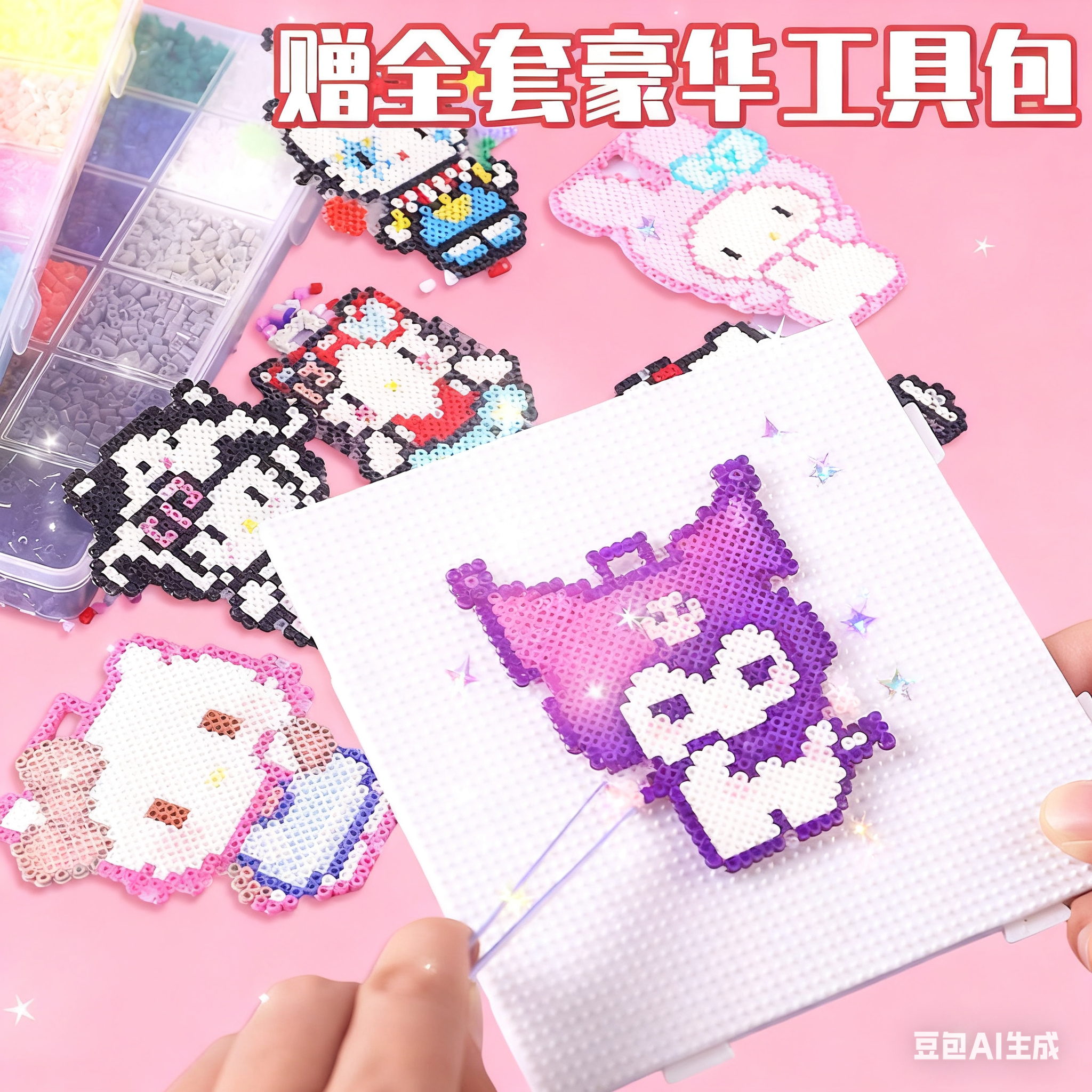 黄豆豆拼豆手工diy材料包套装全套MARD立体融合补充包儿童小礼物,淘宝优惠券,粉丝福利购,淘宝优惠卷