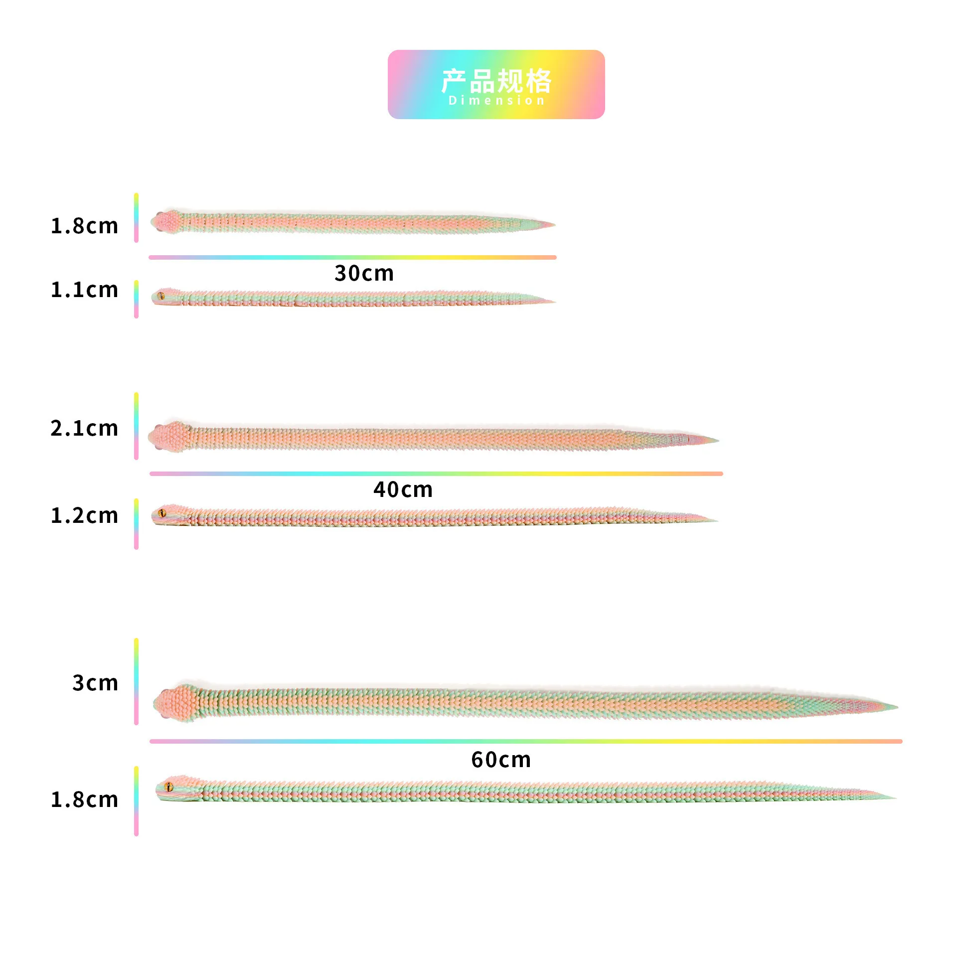 跨境蝰蛇手办摆件3d打印蛇关节可活动动物模型夜光儿童生日礼物 - 图2
