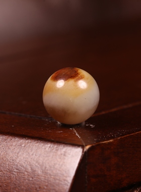 新疆和田玉籽料白玉圆珠单珠手链