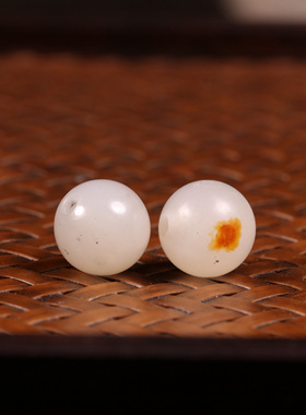 新疆和田玉白玉老型珠散挂件顶珠珠配饰手串项链吊坠挂件diy