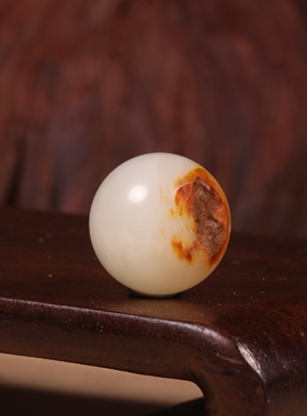 新疆和田玉籽料黄沁三通手链圆珠