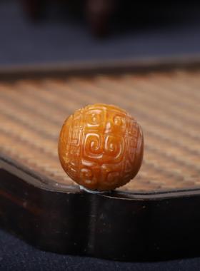 黄沁单珠回纹珠新疆和田玉籽料