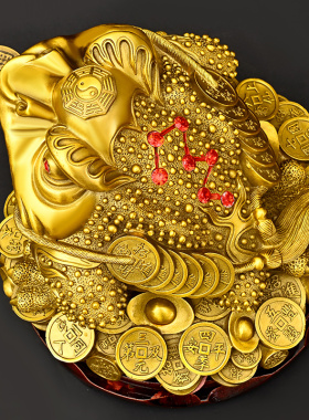 铜金蟾摆件三足招财金蟾店铺礼品