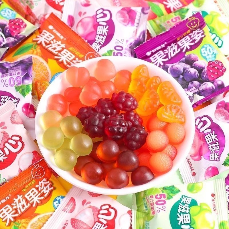 好丽友果滋果心剥皮软糖网红爆浆果汁橡皮糖儿童小样零食多味糖果,淘宝优惠券,粉丝福利购,淘宝优惠卷