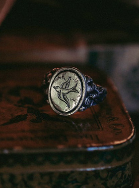 日本coss koko新款复古巴洛克风格图案戒指手工制作指环原创设计