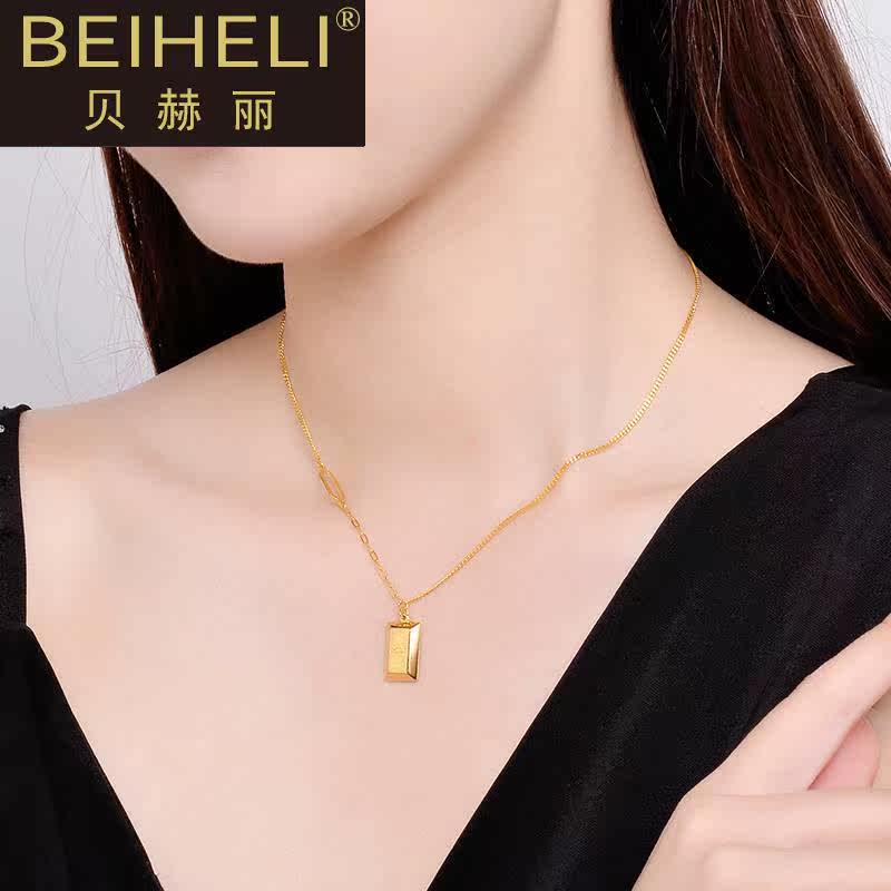 5g黄金暴富小金条女足金999女项链 贝赫丽项链