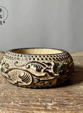 山西国风居家鱼盆青石雕刻