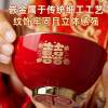 A pair of high-end red cups for wedding tea ceremony