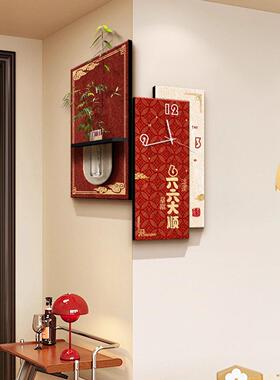 新年装饰HYX5009-画高2级感转角时钟挂墙205挂新款拐角挂钟客厅钟