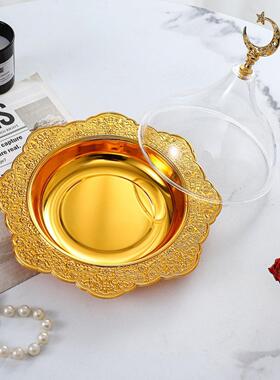 金色蛋糕盘铁艺下午茶点心收纳盘