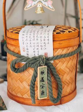 手工竹编礼盒端午中秋包装篮点心