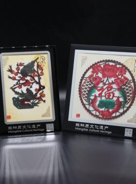 皮影晶水玻框旅游纪璃念品商务礼品居家摆100102件出国礼品