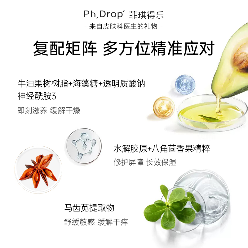 【临期特价】PhDrop菲琪得乐保湿面霜修护屏障补水紧致滋润急救霜-图1