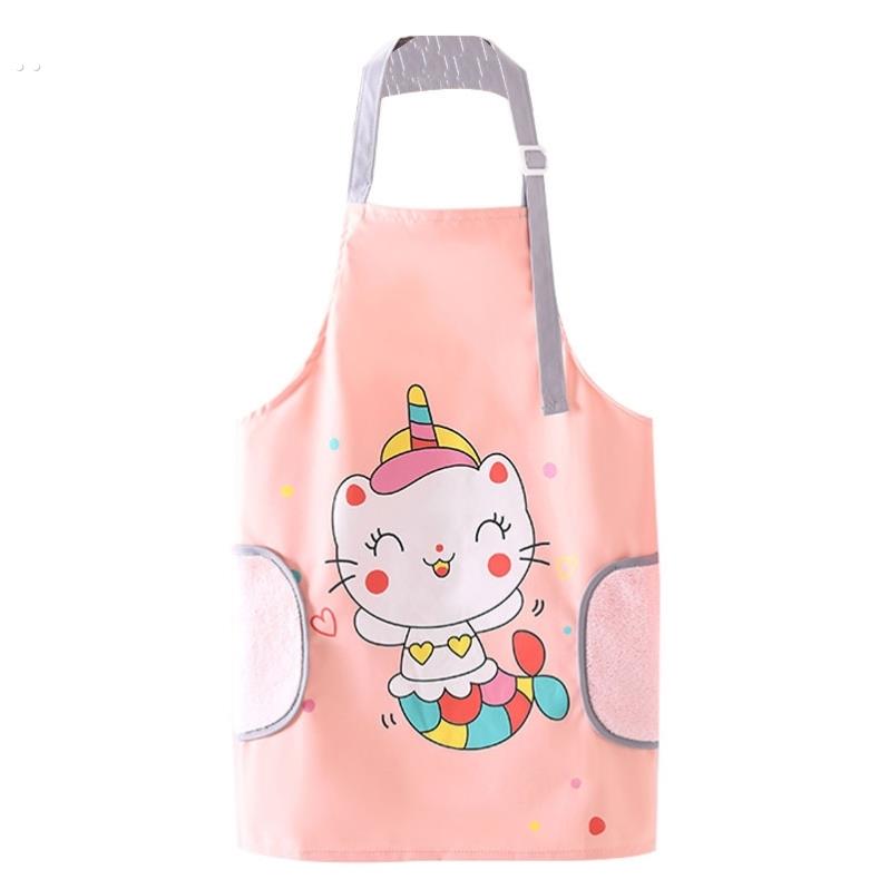 Children's painting apron, painting smock, waterproof and anti-dirty art reverse dressing, baby kindergarten eating bib, pocket to eat