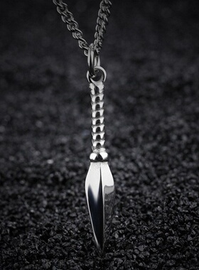 个性跨境DLY供应欧美饰品简约光面埃及安卡矛头吊坠男士项链