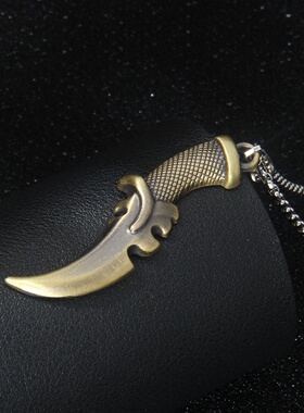 朋克死神镰刀嘻哈项链跨境模型刀剑兵器匕首霸气毛衣链男