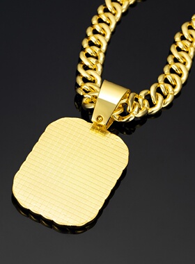 欧美嘻哈项链合金满钻军牌吊坠古巴项链个性夸张潮男饰品跨境工厂