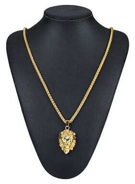 跨境工厂低价嘻哈hiphop合金狮子头项链饰品男潮人首饰礼物