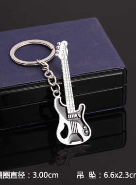 欧美摇滚个性嘻哈滴油吉他钥匙扣乐器合金吊坠女士包包挂件饰品潮