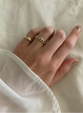 日系topwhit日系钛钢链条戒指女ins潮时尚软戒个性食指戒