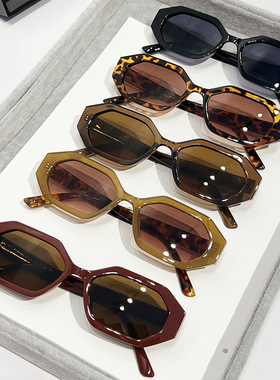 日本topwhit新款几何太阳镜 欧美时尚多边形简约节拍百搭墨镜女
