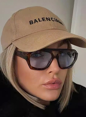 日本topwhit欧美ins时尚太阳镜大框双梁墨镜豹纹色个性穿搭眼镜