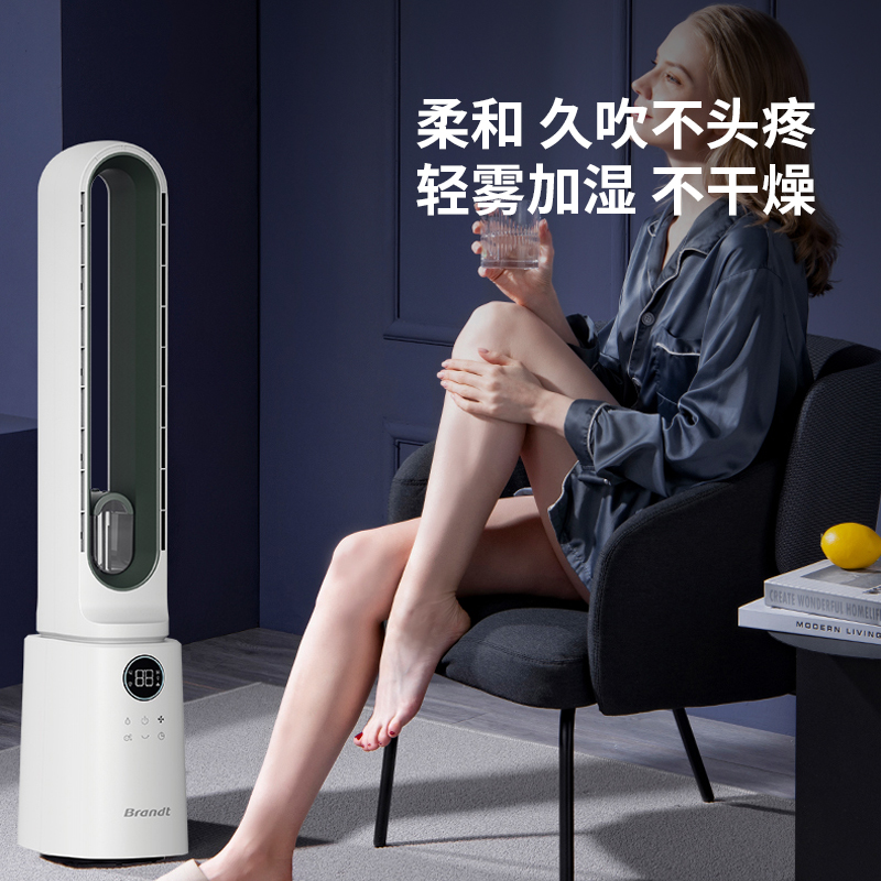 白朗无叶电风扇家用立式空气净化循环扇超静音塔扇轻音卧室落地扇