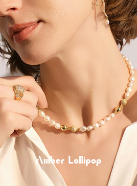 安铂洛利珍珠串珠锁骨链