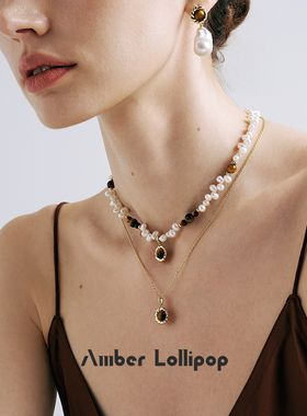 安铂洛利虎眼石珍珠项链女