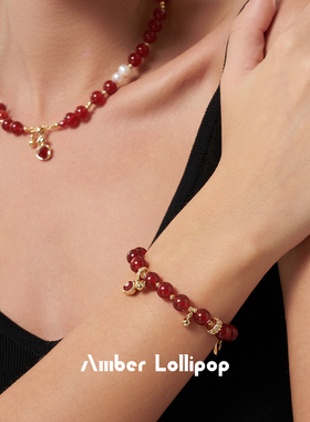 安铂洛利红玛瑙葫芦手链