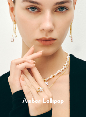 安铂洛利淡水珍珠开口戒