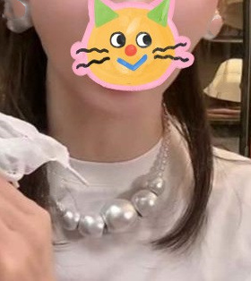 轻奢项链小米珠小众设计简约气质纯银颈链微笑淡水珍珠项链女