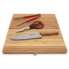 Упаковка угол 。野营户外折叠板切菜烹饪厨房刀具餐具生存y装备菜板套装三件套