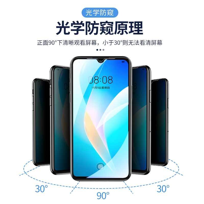 适用于华为nova8se磨砂防窥膜nova6/6se/5/5i/5z/5pro/4/4se/3/3i防蓝光陶瓷膜全屏高清防爆玻璃膜细边手机膜 - 图0