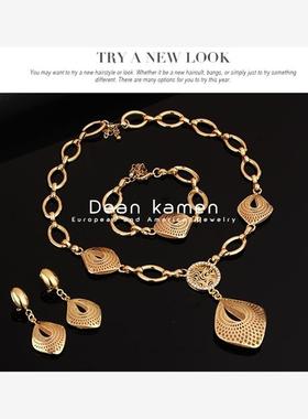 4件套装项链耳环手镯戒指女首饰necklaces women bracelet rings