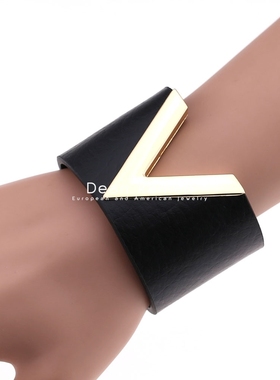 fashion Punk PU men bracelets women朋克PU皮质手链手镯手环