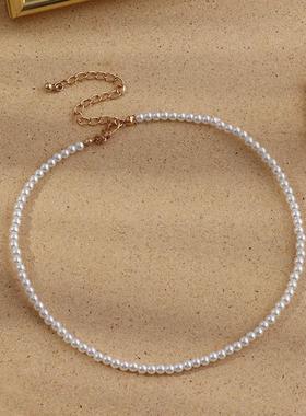 项链上新仙气珍珠锁骨链套装2021年新款女pearl necklaces women