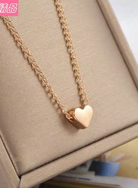 Simple choker Heart Pendant Necklace Girl Clavicle Chain颈链