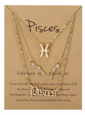 3pcs set Zodiac women necklace Personality new gift couple