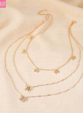 Sweet retro choker temperament butterfly Necklace female项链