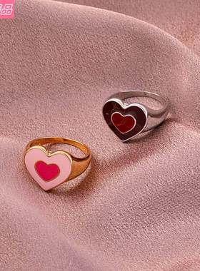New product love rings sweet alloy heart-shaped ring jewelry