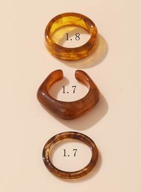 Joint ring Brown retro resin knuckle rings冷淡风复古树脂戒指