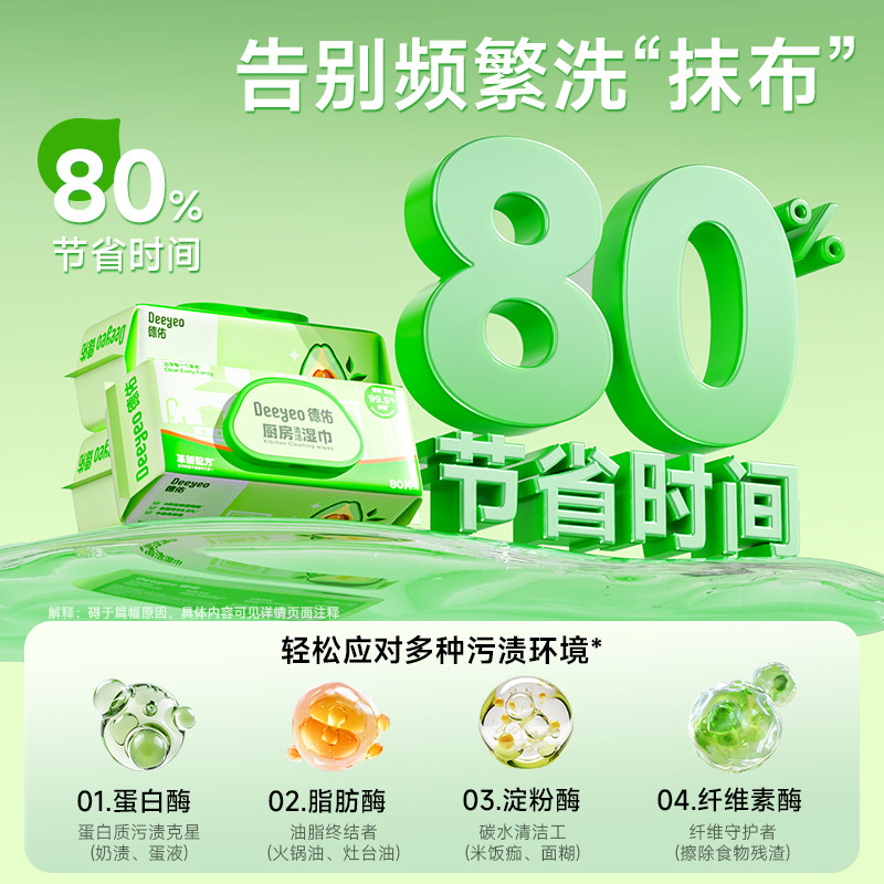 德佑厨房湿巾家用强力去油去污清洁专用抹布湿纸巾去油污加大加厚,淘宝优惠券,粉丝福利购,淘宝优惠卷