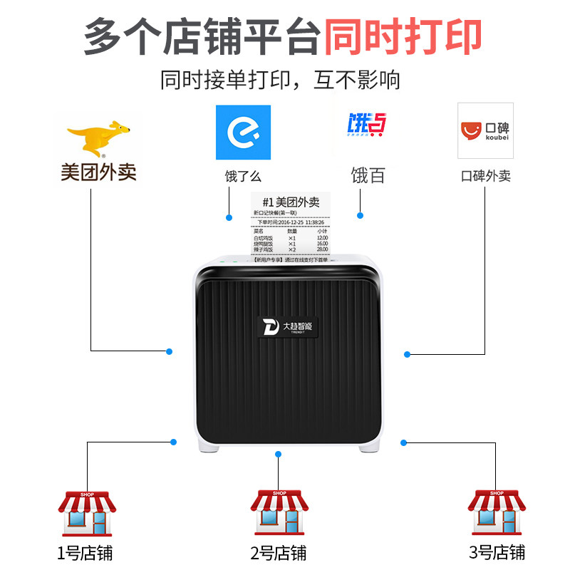 外卖美团饿了么多平台全自动打印机 鑫网办公热敏/热转印打印机