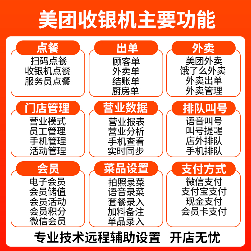 美团收银机触摸屏收款机餐饮奶茶饭店收银系统软件一体机商用智能称重点菜机扫码点餐机快餐外卖点单机青春版 - 图2